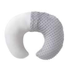 Nursing Pillow and Positioner With Cover For Breastfeeding And Bottle Feeding, Propping, Tummy Time, Grey L 22x17.7x5.9