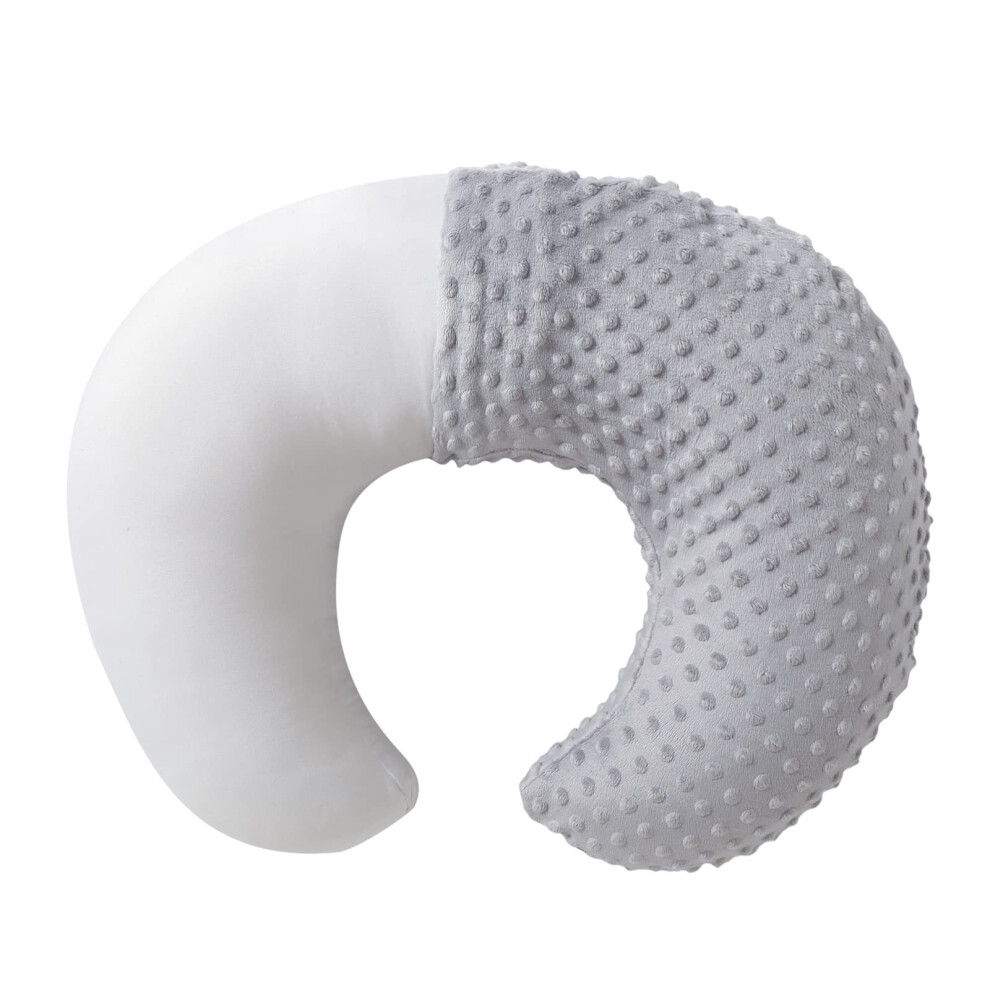 Nursing Pillow And Positioner With Cover For Breastfeeding And Bottle Feeding, Propping, Tummy Time, L 22X17.7x5.9 Grey