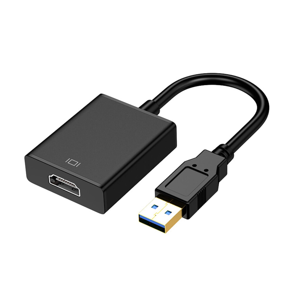 Usb3.0 To Hdtv Port Converter Cable For Pc And Laptop 1080P Display Black 9354506299477