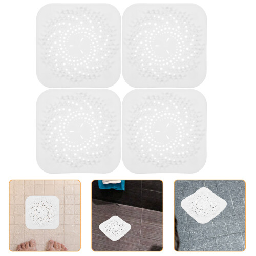 4Stk Quadratische Haarfilter Für Duschablauf Badezimmer 2