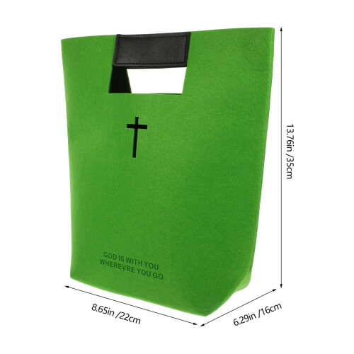 Bible Storage Bag Felt Cover Tote Grün 1