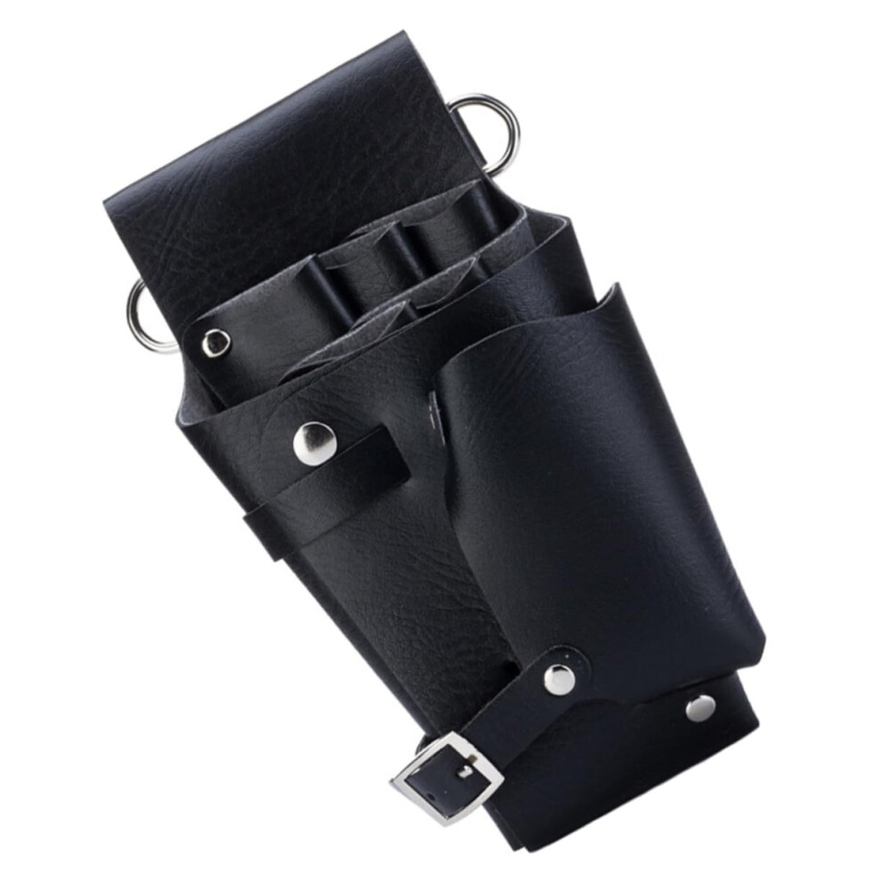 Black Hair Stylist Scissors Pouch Waist Bag Salon Tools Multiple Compartments Adjustable Design Hairdressers And Barbers