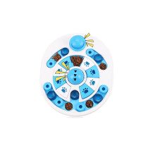 Interactive Dog Puzzle Feeder Blue 23009 Models, Non-Slip Slow Feeder Bowl, Treat Dispenser Puzzle Toy With Squeaker