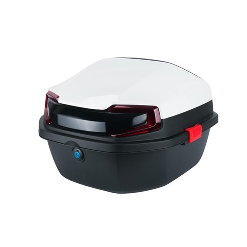 34L Motorcycle Top Case Universal Lockable Tail Box Waterproof Storage Carrier For Most Motorbikes And Scooters White 9393856407514