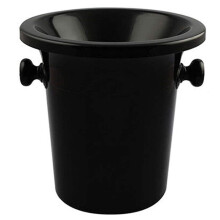 Ice Bucket Black Double Wall Insulated With Lid, Ice Tongs And Bottle Opener, Hand Made Wine Bottle Ice Bucket