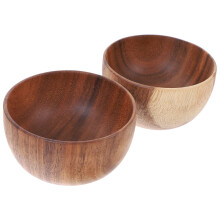 2Stk Rund Hellbraun Holz