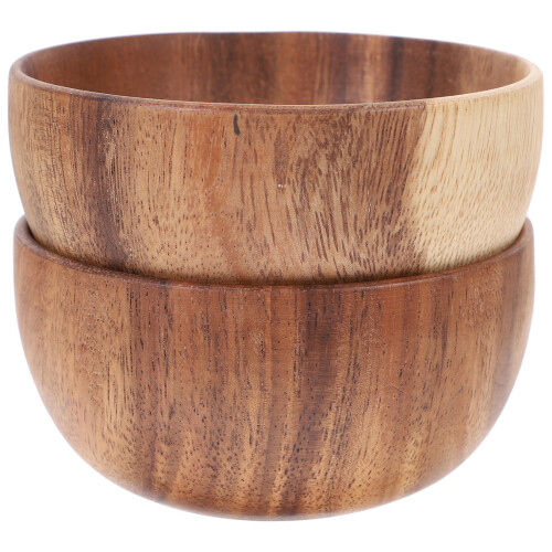 2Stk Rund Hellbraun Holz 2