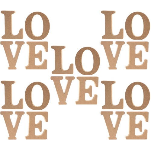 5 Sets Rustikale Holz Liebe Schild Holzbuchstaben 2
