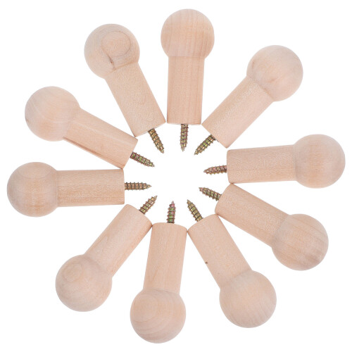 10 Holz Kleiderhaken Halter Mini Tablett