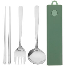 1 Set Besteck Grün Tragbar Essgeschirr