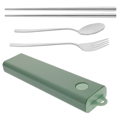 1 Set Besteck Grün Tragbar Essgeschirr 2