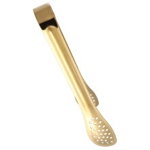 4 Brotklammer Essstahl Kleine Gold Servierzangen Golden