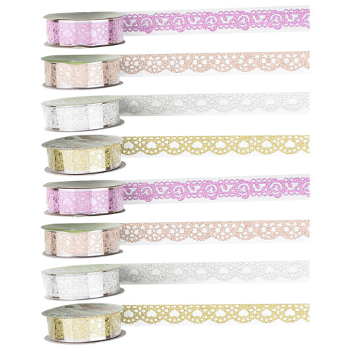 32 Selbstklebendes Glitzerband Mit Spitzenmuster Für Geschenke 2