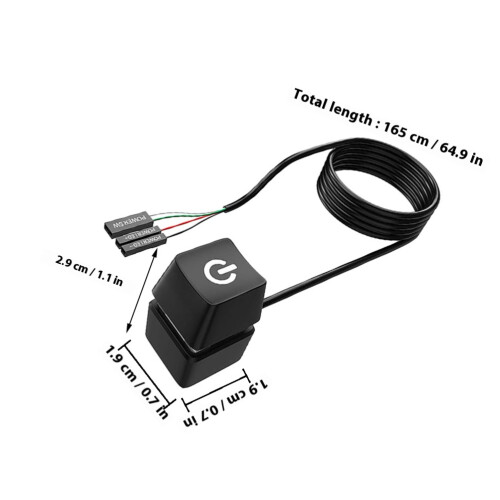 2Stück Power Button Pc Erweiterungskabel Abs Schwarz Für Cafe 1