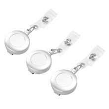 3er Pack Abzeichenhalter Mit Clip Silbernes Badge Reel Für
