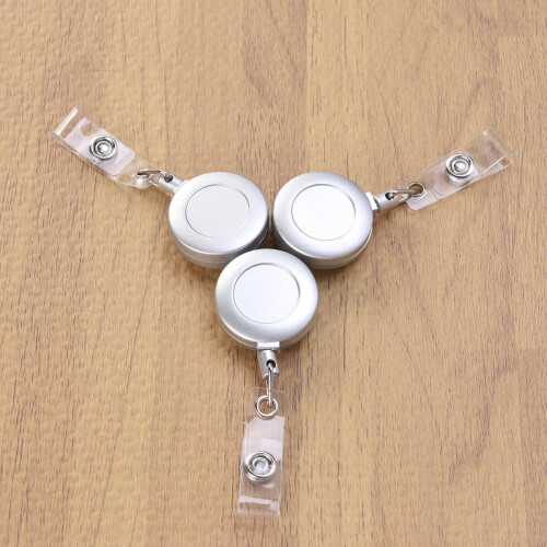 3er Pack Abzeichenhalter Mit Clip Silbernes Badge Reel Für 1