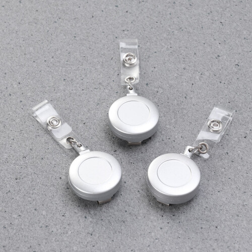 3er Pack Abzeichenhalter Mit Clip Silbernes Badge Reel Für 2