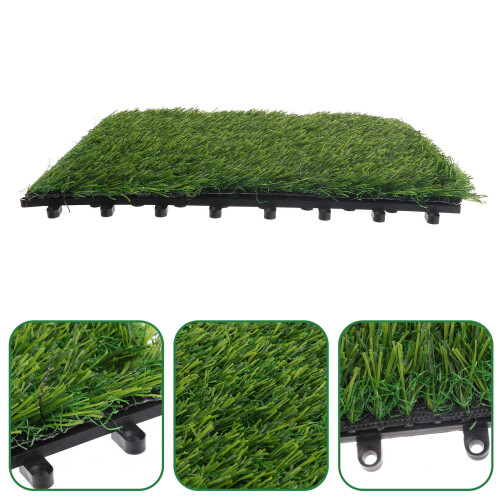 Baldosas De Césped Artificial Decoración Patio Falsa 2
