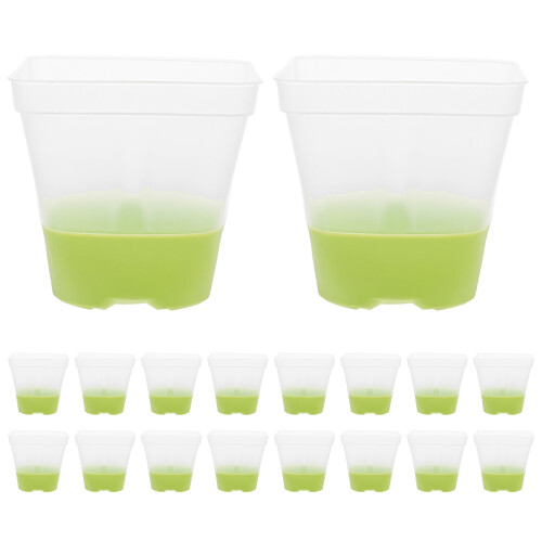 18 Pezzi Vasi Trasparenti 3" per Orchidee con Base in Silicone