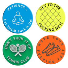 Tennis Racket Dampeners 4 Pack Silicone Round Dampeners Inspiring Slogan Funny Style Portable Shock Absorbers