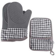 1 Set Silikon Backofenhandschuhe Mit Gittermuster
