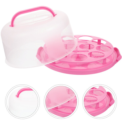 Cake Tragetasche Rosa Kunststoff 29,95x29,95x15,57 Cm 1 2