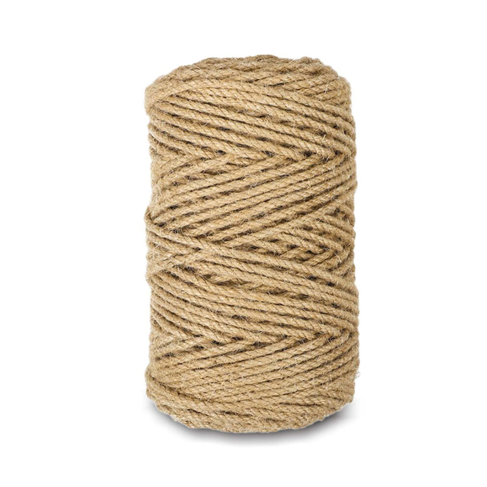 3Mm X 200M Natural Jute Twine Rustic Craft Rope For Macrame, Gardening, Gift Wrapping, Plant Tying, Cat Scratching 9393856409570