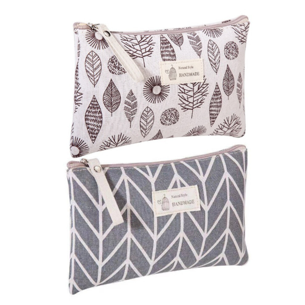 Large-Capacity Storage Bag (2 Pieces) â Canvas Cosmetic Bag, Multi-Functional Cosmetic Organizer, Portable Toiletry Bag, Wallet, Accessory Pouch