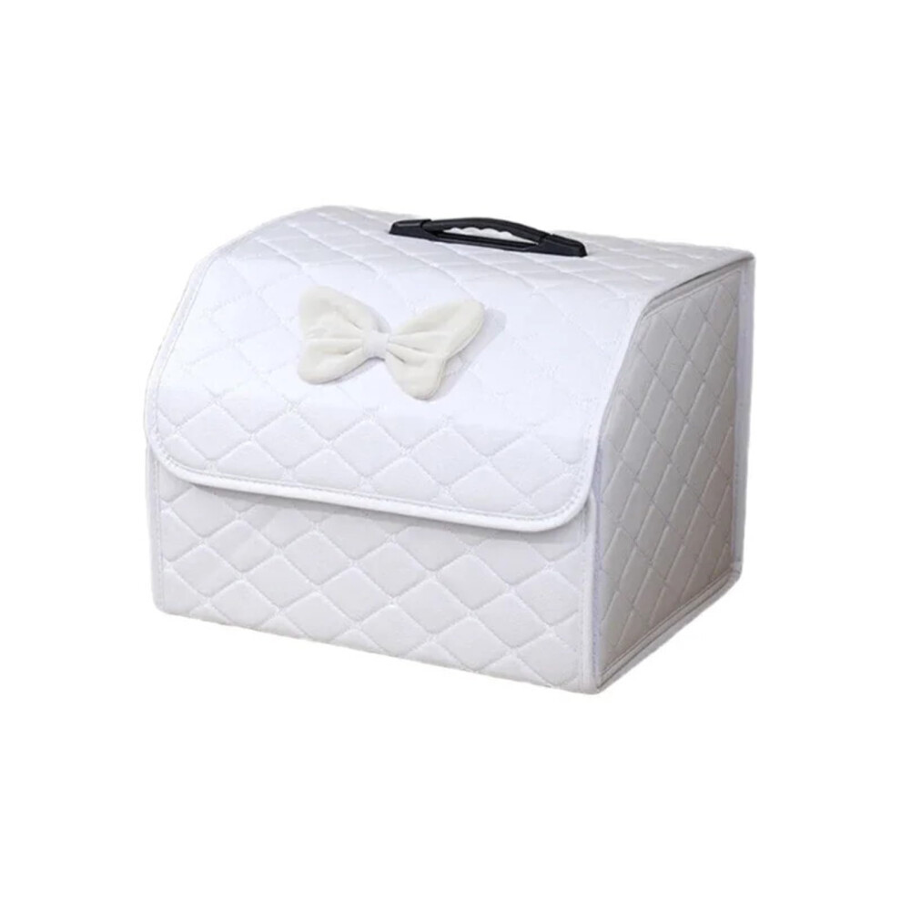 Car Trunk Storage Organizer Foldable Design Large Compact Cargo Box For Vehicle Interior Organization White 9084446441109