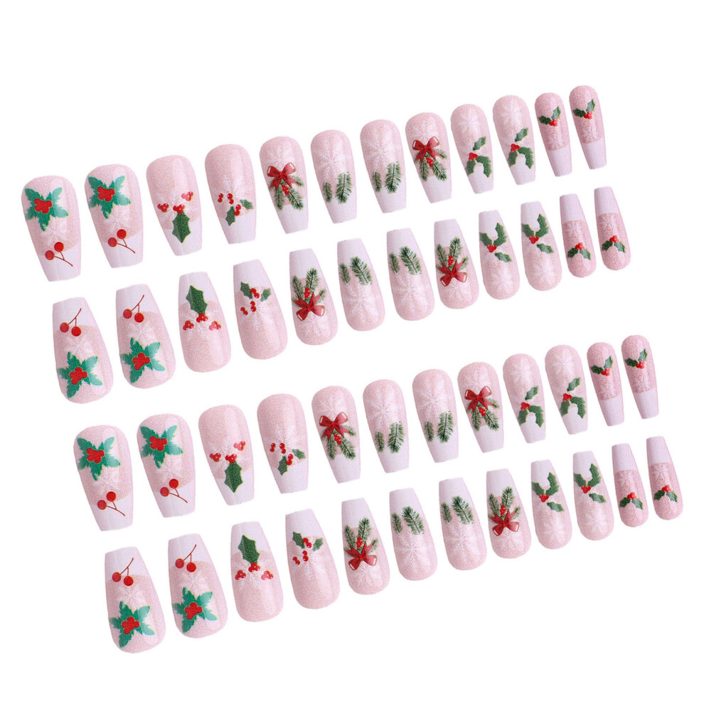 White 24Pcs Reusable Winter Themed Nail Stickers Snowflake-B