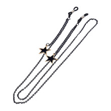 Metallbrillekette Mit Schwarzen Stern Anhänger Rutschfreies Band