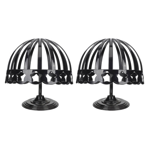 2Pcs Cabide De Chapéu Bebê Suporte Plástico Preto Para Loja