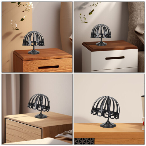 2Pcs Cabide De Chapéu Bebê Suporte Plástico Preto Para Loja 2