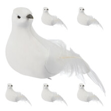 2Pcs White Foam Dove Bird Clip on Christmas Tree and Home Decor