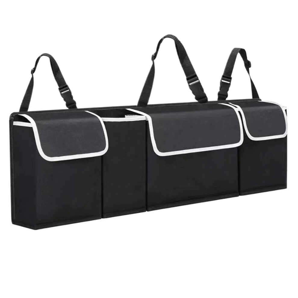 Car Organizer, Car Trunk Organizer With 4 Pockets 36X4x11 Waterproof Foldable Trunk Hanging Storage For Suv And Sedan 9084446442335