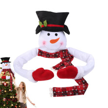 Christmas Tree Topper Snowman Hugger Plush Doll, Plush Tree Topper, Seasonal Decor For Dorm Rooms Office Decor