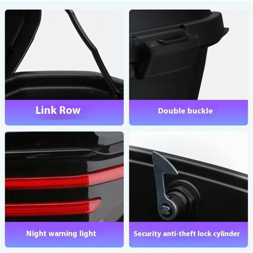 Motorcycle Back Top Box For Scooter Trunk White ABS Solid Case Full Helmet Storage Luggage Box 2