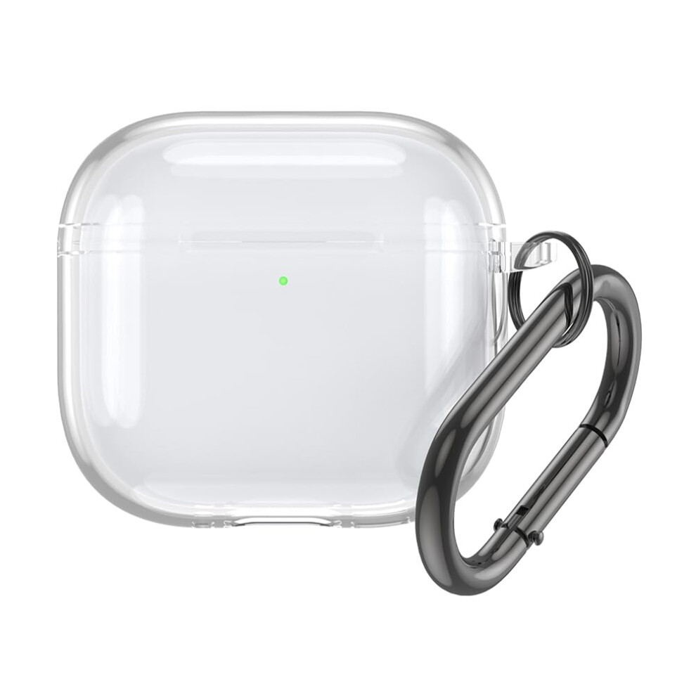 Transparent Protective Case Cover For Apple Airpods 4 2024 Tpu With Carabiner Clear Charging Case 9354506309985