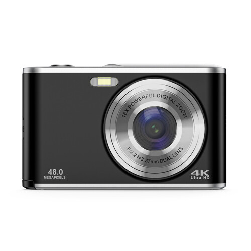 Digitalkamera 4K 48MP 16-fach Zoom-Webkamera Black