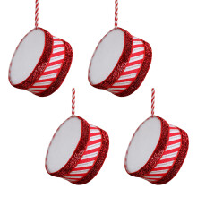 Set van 4 trommelornamenten, schuim, kerstboomversieringen,-B