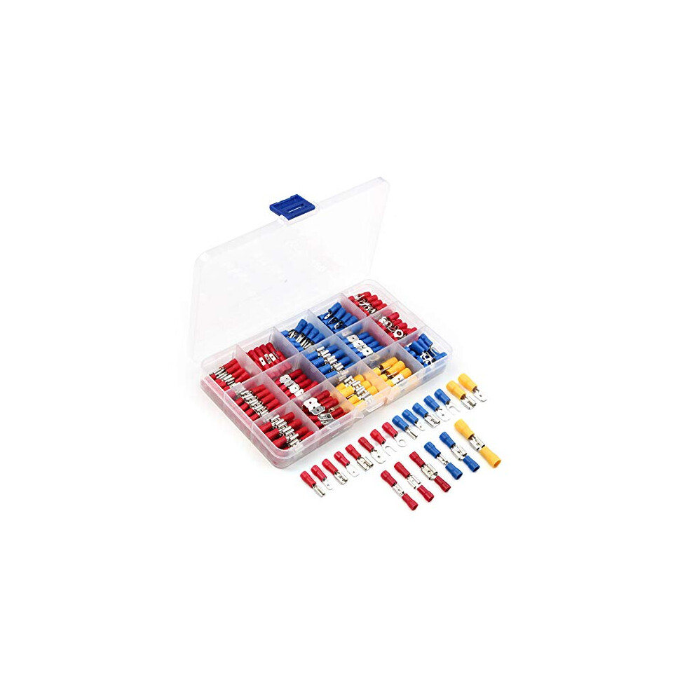 280Pcs Female Male Crimp Spade Terminal Insulated Wire Connector Kit With Butt Ring Fork Assorted Crimping Tools 9354506312190