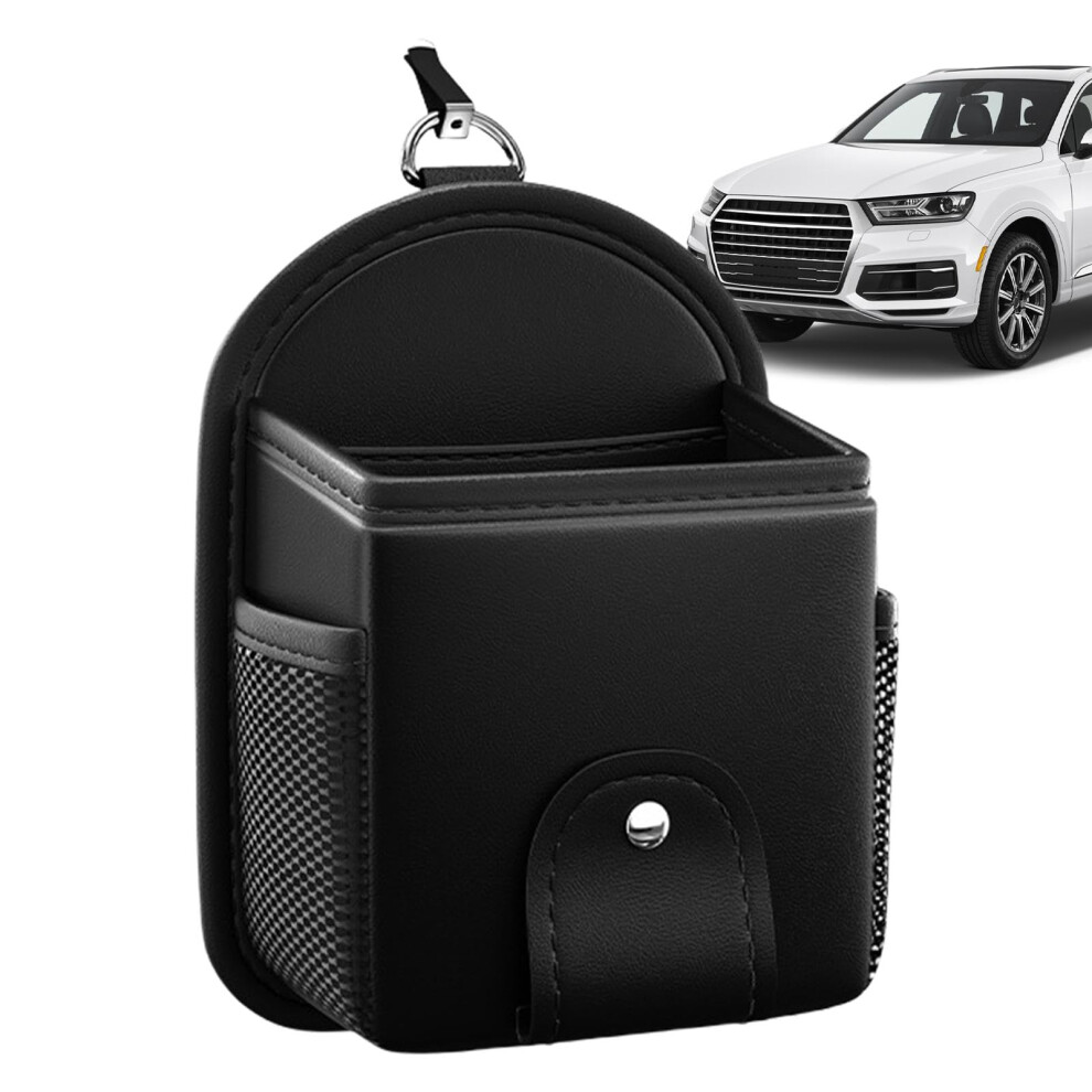 Air Vent Storage Bag for Car Leather Coin Card Organizer Universal Car Vent Pouch Holder Sunglasses Keys Pens-image-OPC-PMBDHWZ-NEW