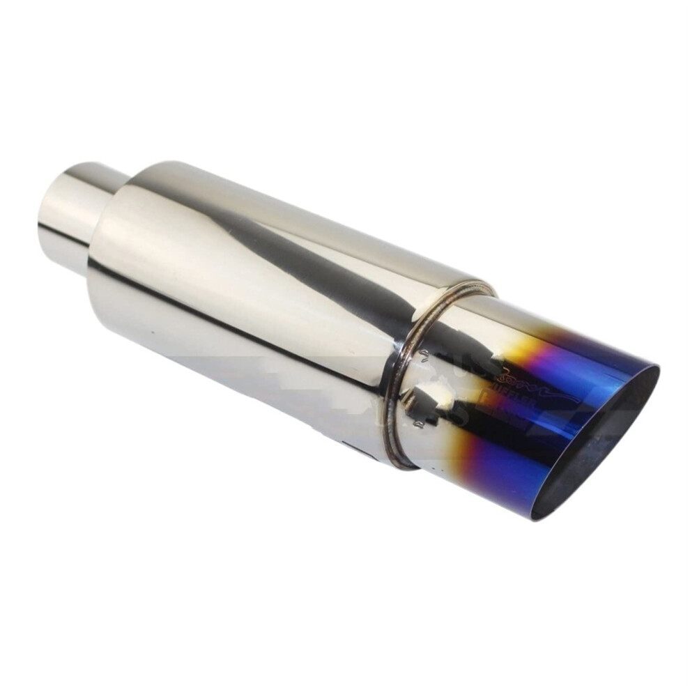 Exhaust Tail Pipe Muffler Universal Stainless Steel 51/57/63Mm Id, 89Mm Outlet, 63Mm, Silencer, Simulator Whistle Blue 9016109467119
