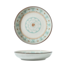 Dinner Plates 8-Inch Ceramic Plates, Porcelain Floral Dessert And Salad Plates, Microwave And Dishwasher Safe, 1-Piece