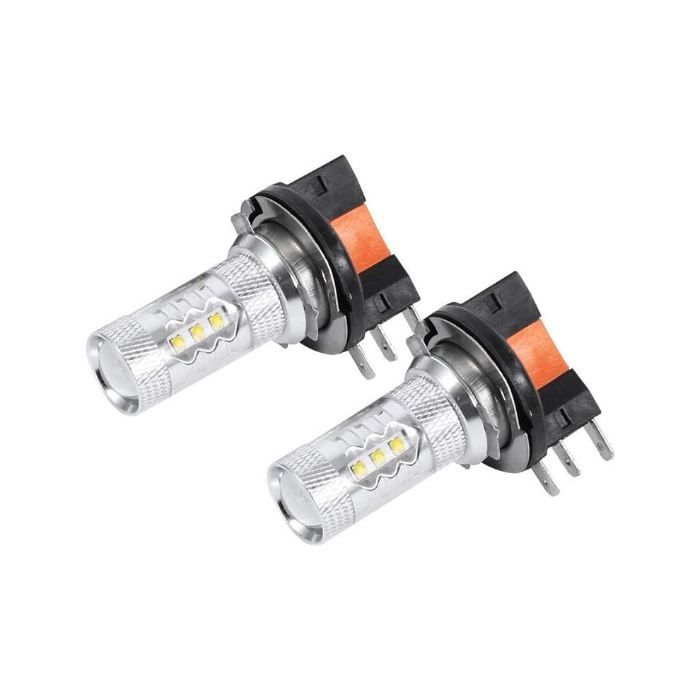 Car Led Bulbs, 2Pcs Hid 80W H15 Led Bulbs Lights Lamp Extremely Super Bright Headlight For Car Pure White 9183899670217