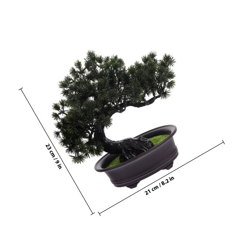 Artificial Bonsai Pine Tree PP Green Desk Plant for Home Decor 1