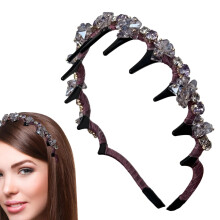 Braid Headband Bridal Hair Hoop Anti-Slip Purple For Wedding Bridesmaids Party Travel One Count