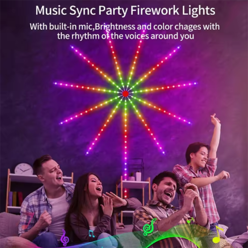 (0.5Mx10-2Mx1)2025 new Smart LED Fireworks Light LED Neon String Light Bluetooth Control Music Sync 1