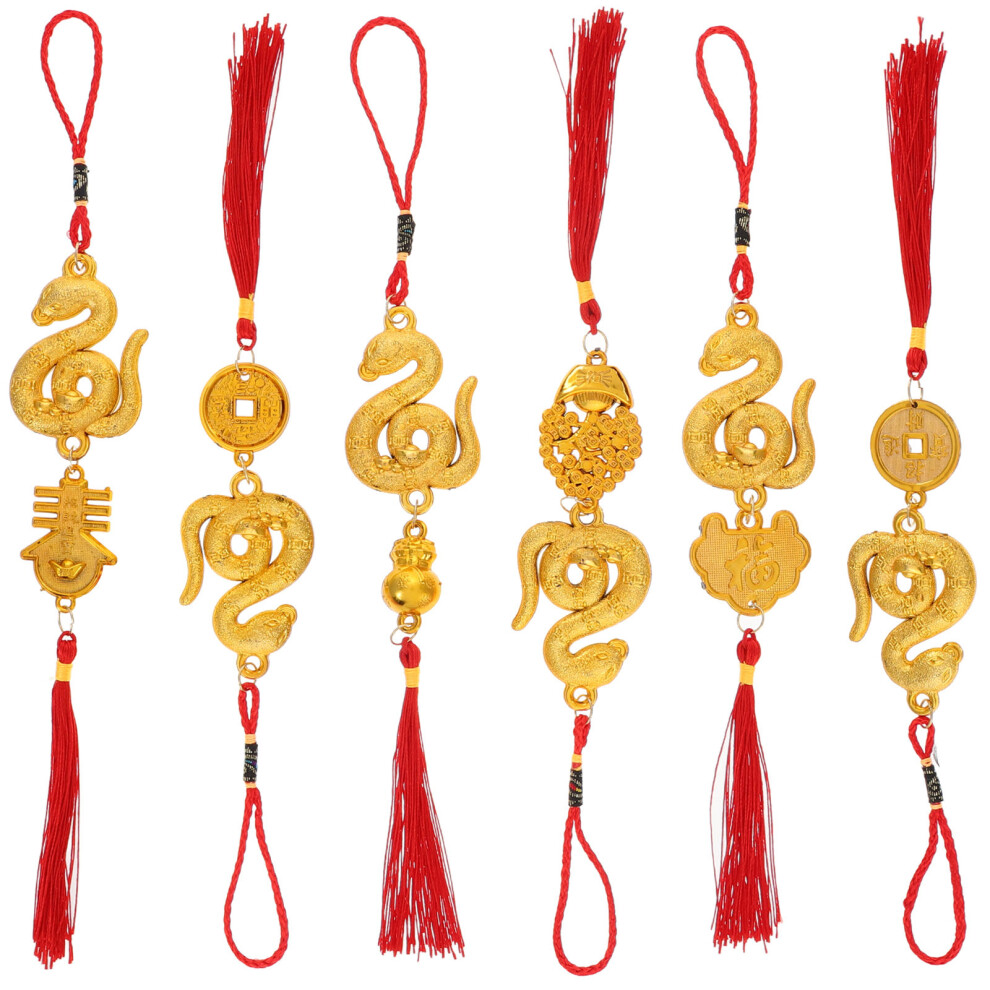 6 Sztuk Czerwonych OzdóB Noworocznych 2025 Fu Do Domu Biura Samochodu-image