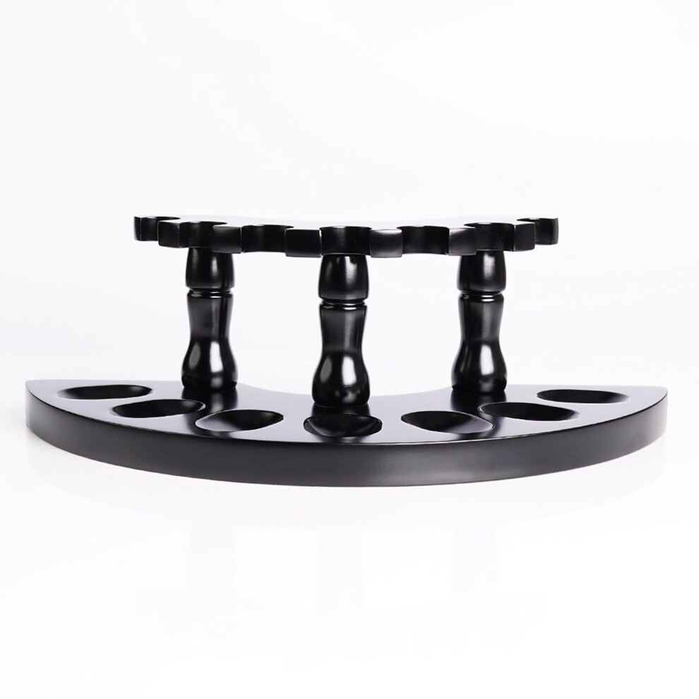 Wooden Tobacco Pipe Stand, Portable Pipe Display Shelf, Standing Pipe Holder For 7 Pipes, Smokers Collectors Gift